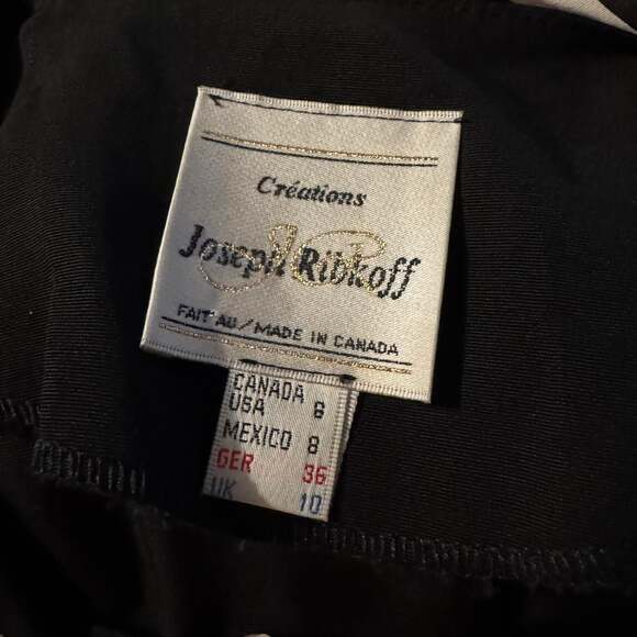 Vintage Joseph Ribkoff Black & White Striped Button-Front Midi Dress, Size 8 - Picture 7 of 7